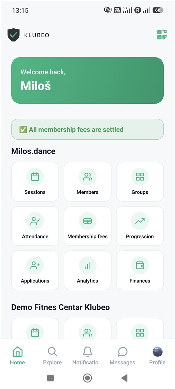 Klubeo - mobile app
